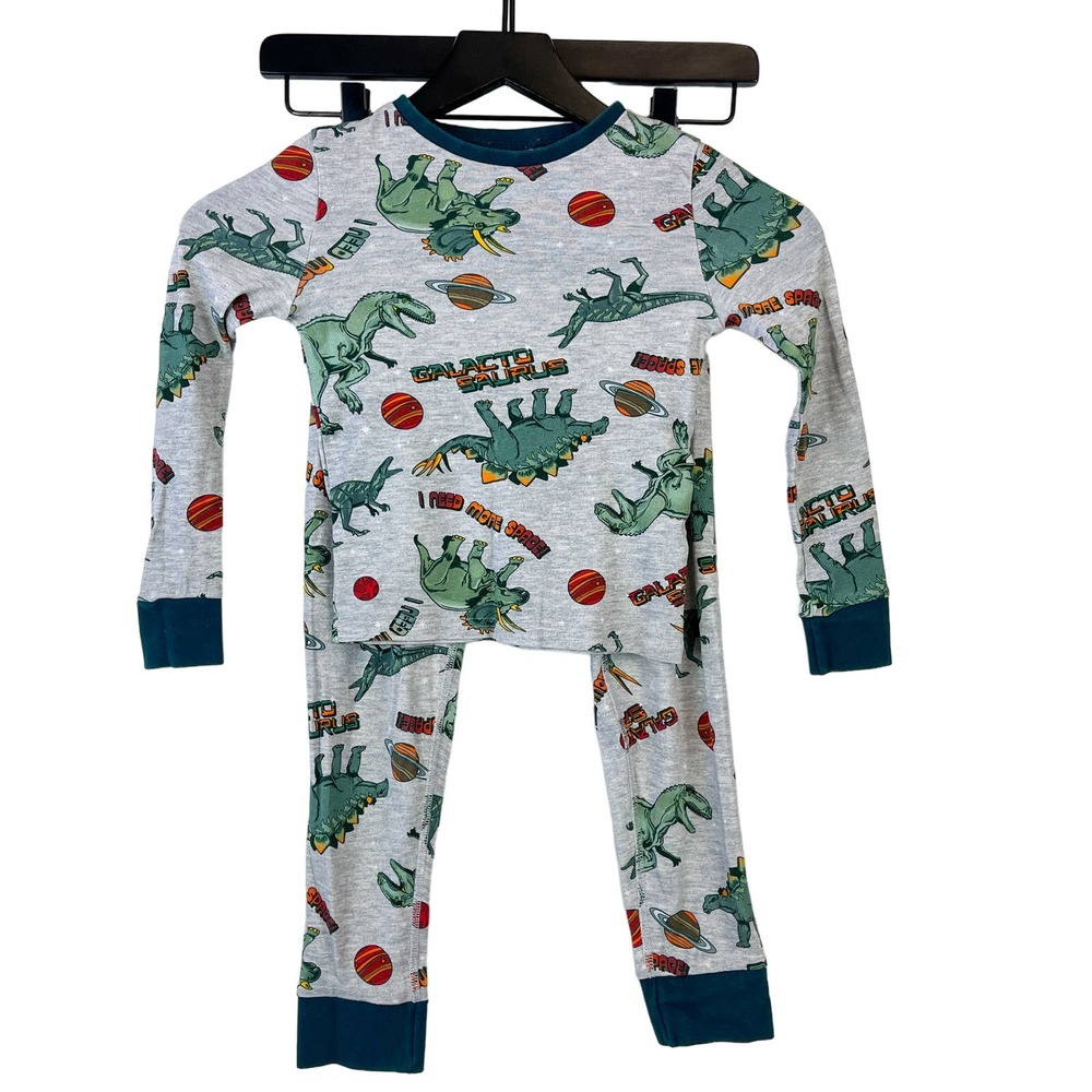 H&M (8 Boys) Dinosaurs Space Pajama 2 Piece Set Long Sleeve Sleepwear